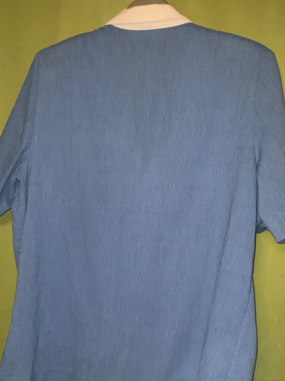 🤩Add-on🤩Alia Blue Embroidered Button-Up Shirt with White Placket - Picture 9 of 12